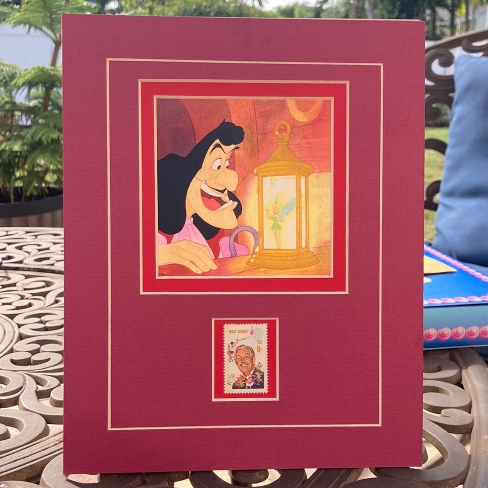 Vintage Walt Disney USPS 6 cent stamp with Captain Hook/ Tinkerbell lith…